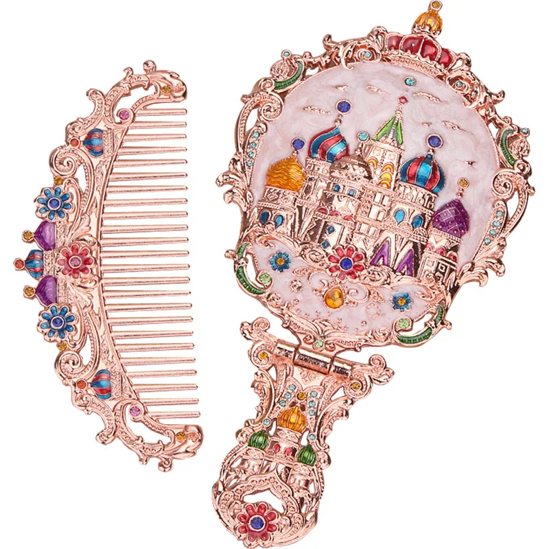 Зеркало для макияжа в стиле ретро с ручкой русском | Дом и сад