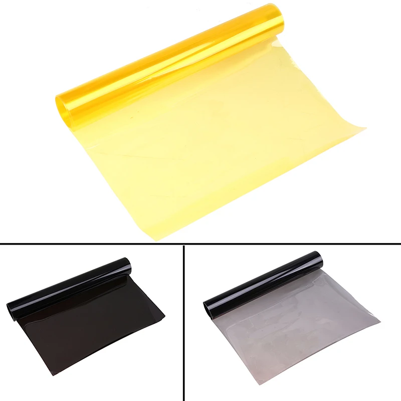 

POSSABY 30*180 cm Deep Black Car Light Stickers Car Light Headlight Taillight Tint Film Sticker Fog Light Rear Lamp Yellow Film