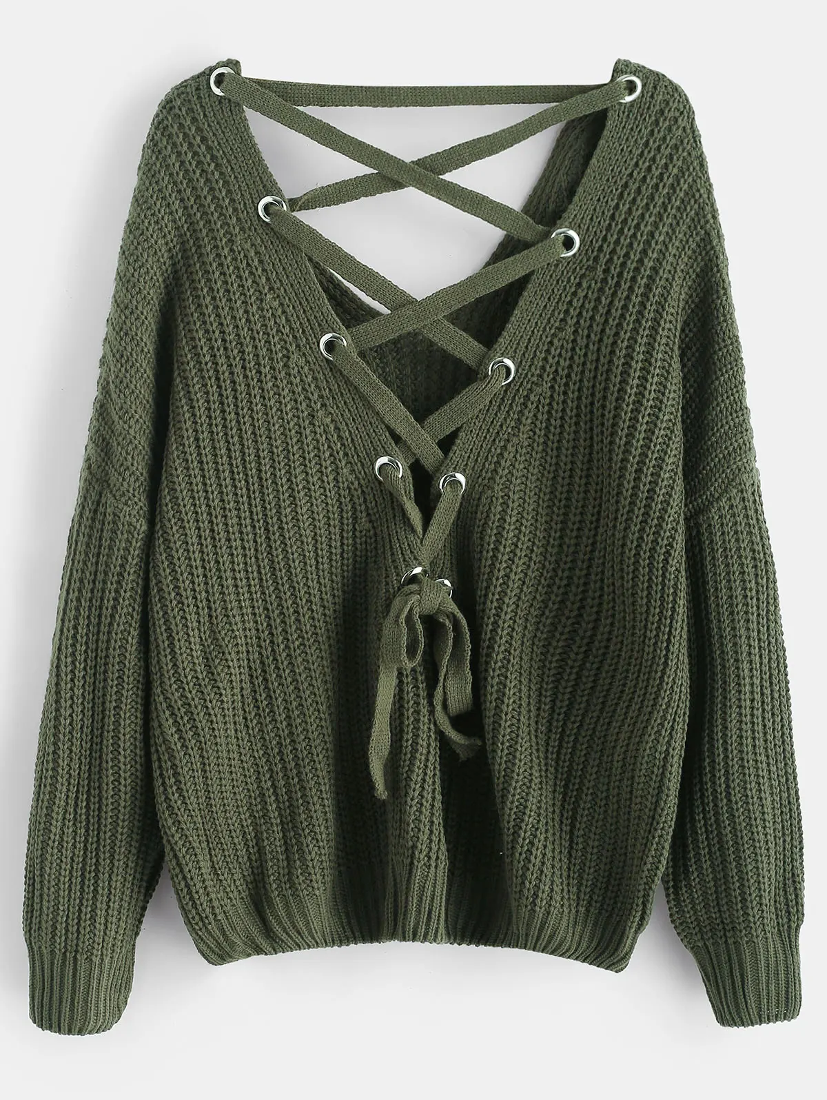 ZAFUL женский джемпер Повседневный свитер с заниженным плечом и v-образным вырезом