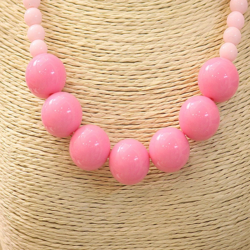 

Cute Candy Color Beads Necklace for Girls Bowknot Simulated Pearl Choker Necklaces Kids Fashion Jewelry Party Accessories