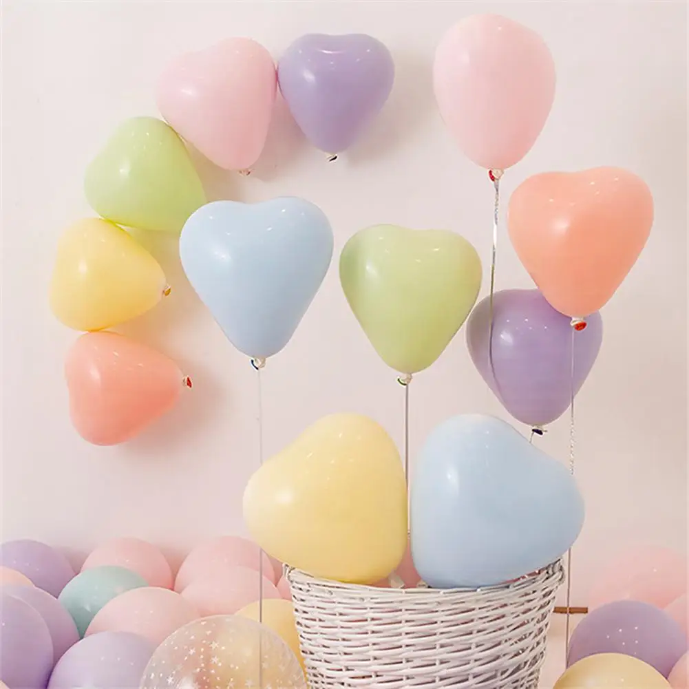 

100PCS Assorted Color Balloons Heart Shaped Latex Balloons