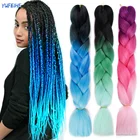 24 дюйма Джамбо косы синтетические плетеные волосы Омбре натуральные волосы для наращивания для женщин DIY Волосы крючком косы розовый фиолетовый желтый