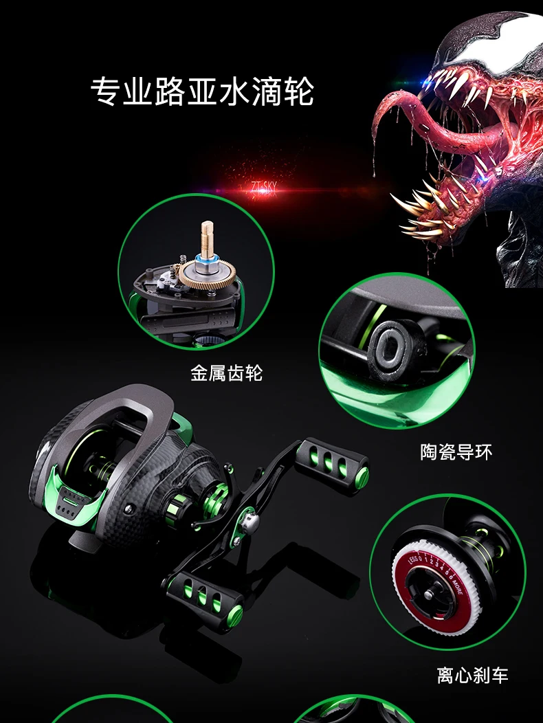 Профессиональная Низкопрофильная катушка с двойным тормозом передаточное число