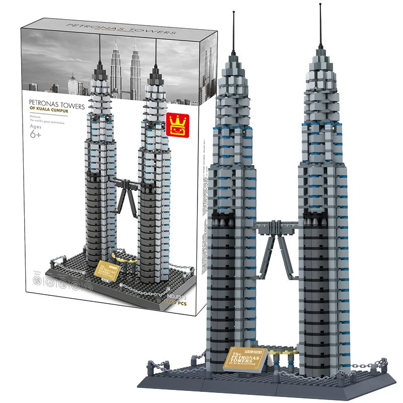

Petronas Twin Towers Bricks Great building Serise Building Blocks Toys for Children Gifts Model 1175Pcs