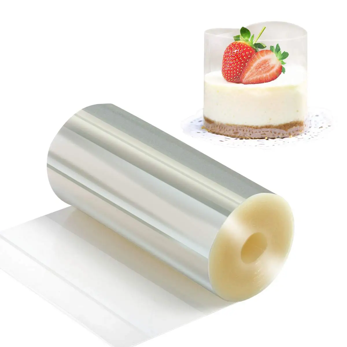 

Cake Collars Mousse Cake Edge Wrap Dessert Surrounding Hard Bound Cake Edges PET Plastic Baking Cake Decoration Tools 10 meters