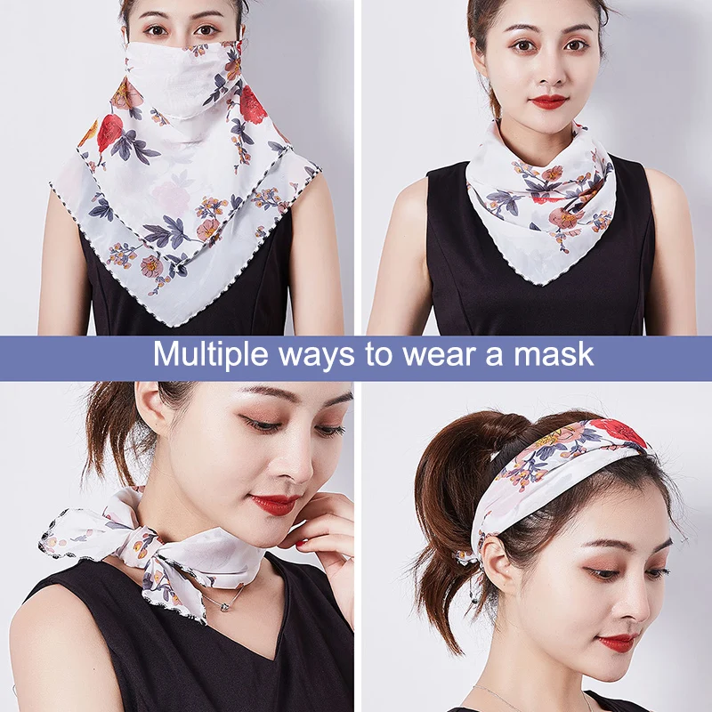 

Face Cover Scarf Breathable UV Protection with Adjustable Ear Rope for Women Outdoor Fashion Scarves d88