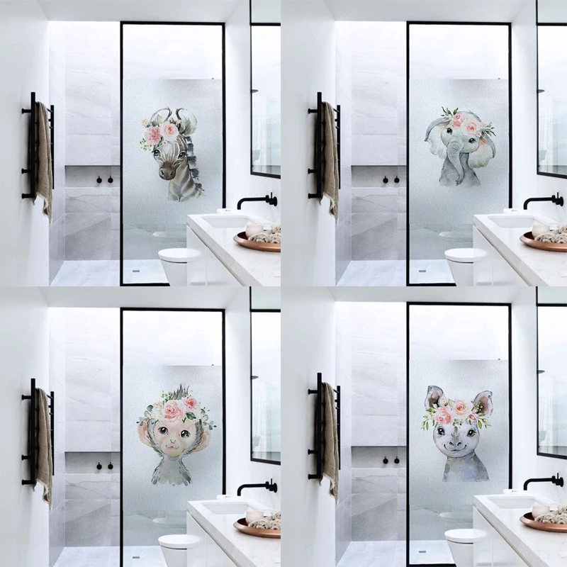 Декоративные оконные пленки с принтом цветов оленей Льва тигра наклейки для