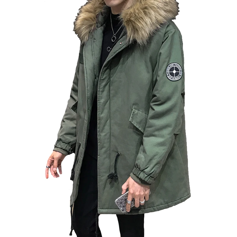 Зимняя Теплая мужская парка с хлопковой подкладкой Мужская Толстая куртка