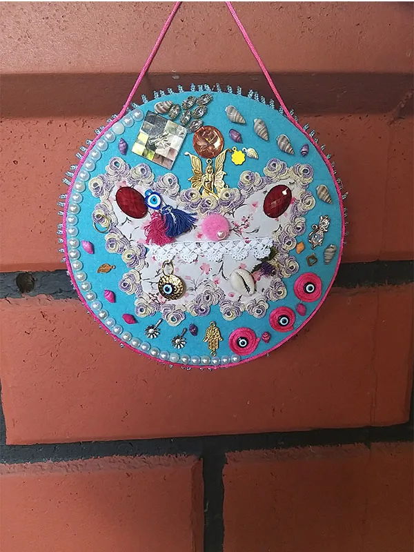 

Summer and winter garden wall decoration wall ornament bead, authentic appearance colorful vintage needle lace Personelized gift