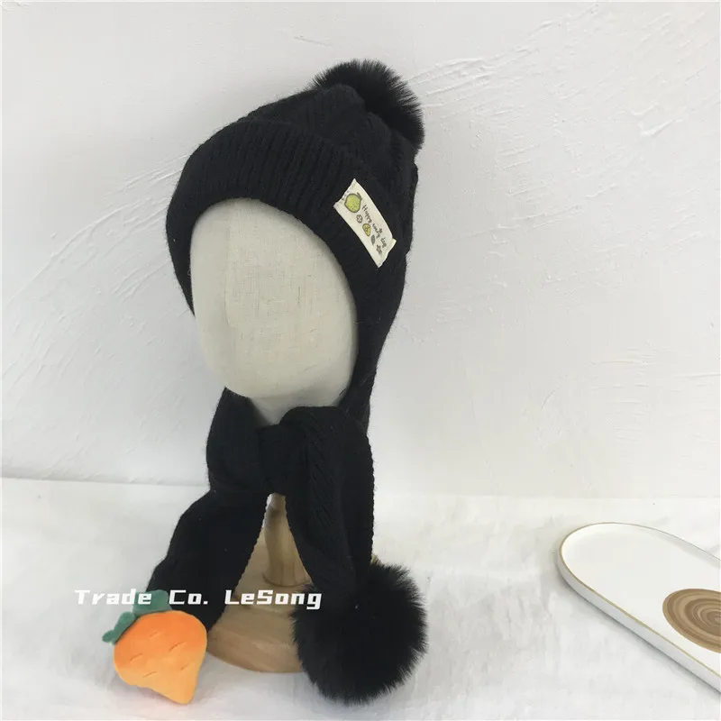 Модная хлопковая детская вязаная шапка шарф осень-зима Детский шарф-воротник