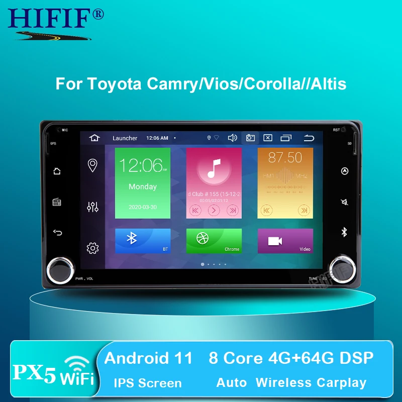 IPS Android 10 8-ядерный автомобильный DVD-плеер для Toyota RAV4 Corolla EX Vios Vitz Hilux Terios Avanza
