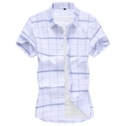 Мужская повседневная клетчатая рубашка с коротким рукавом размера плюс 5XL 6XL 7XL в классическом стиле