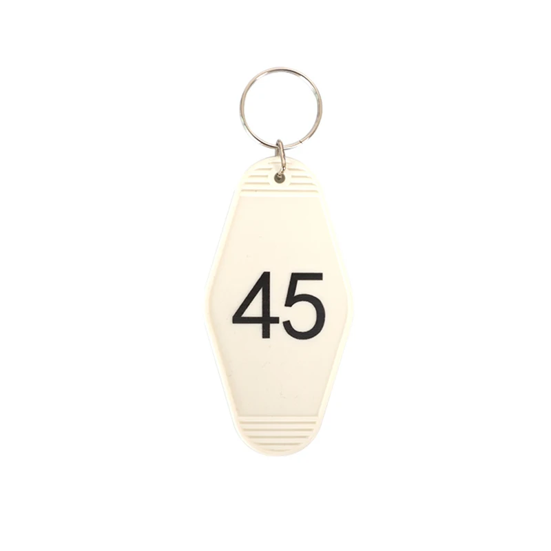 

Beige Car Key Chain Key Tag Rhombus Keychain Hotel Vintage Room Keyring