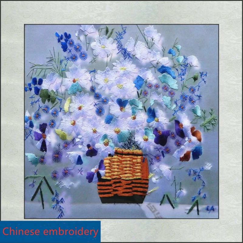 

Mural machine embroidered vase living room study office tea restaurant entrance interior decoration painting gift paintingSP0115