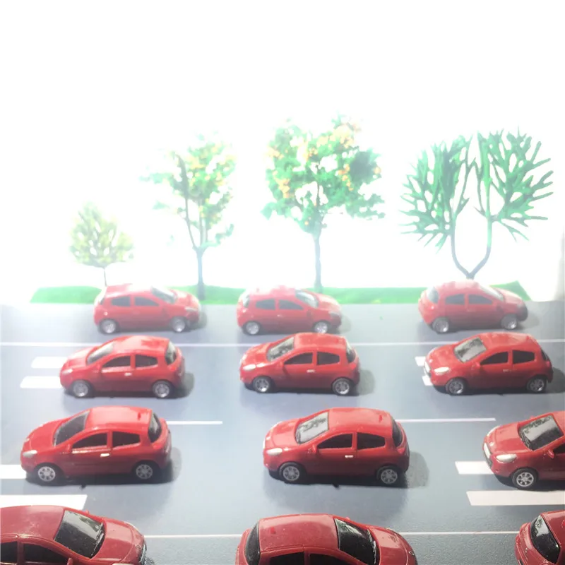 20pcs 1/87 Plastic Red Color Model Scale Suv Car In Architecture Model Building Ho Train Layout Kits Toy Materials Building images - 6