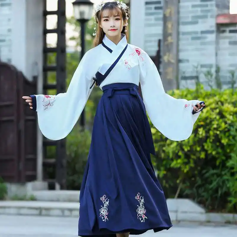 Изысканный китайский стиль ханьфу женская элегантная Китайская одежда