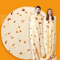 soft warm flannel food throw blanket burrito tortilla pizza donut egg pita blanket for bed warm fleece round travel blanket