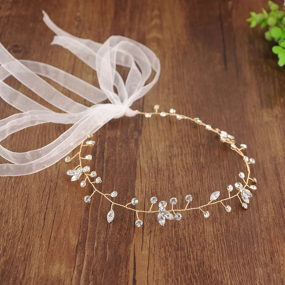 

AMORARSI HP11 Simplicity Rhinestone Bride Hairband Wedding Bachelorette Party Prom Woman Headpiece Girl Hair Accessories