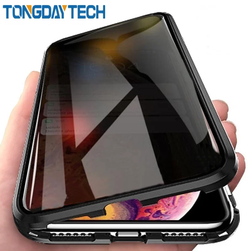 Tongdaytech Магнитный защитный чехол из закаленного стекла, магнитный металлический чехол для телефона 360, защитный чехол для Iphone XR XS 11 Pro MAX X 8 7 6 Plus