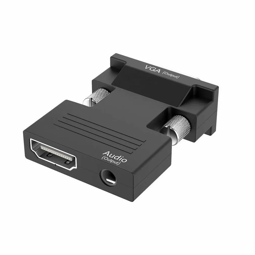 

HDMI-compatible To VGA With Audio Adapter Computer Set-top Box HDMI-compatible Female To Monitoring VGA Male Converter