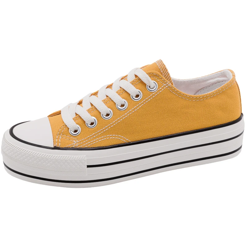 

2021 SummerWoman Platform Shoes New Fashion Women Shoes Casual Solid Canvas High Candy Color Women Casual Shoes Sneakers