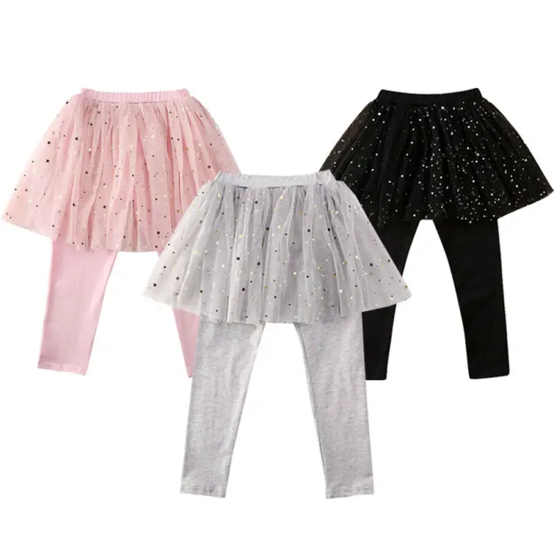 Одежда для малышей юбка-брюки маленьких девочек эластичные однотонные Блестящие