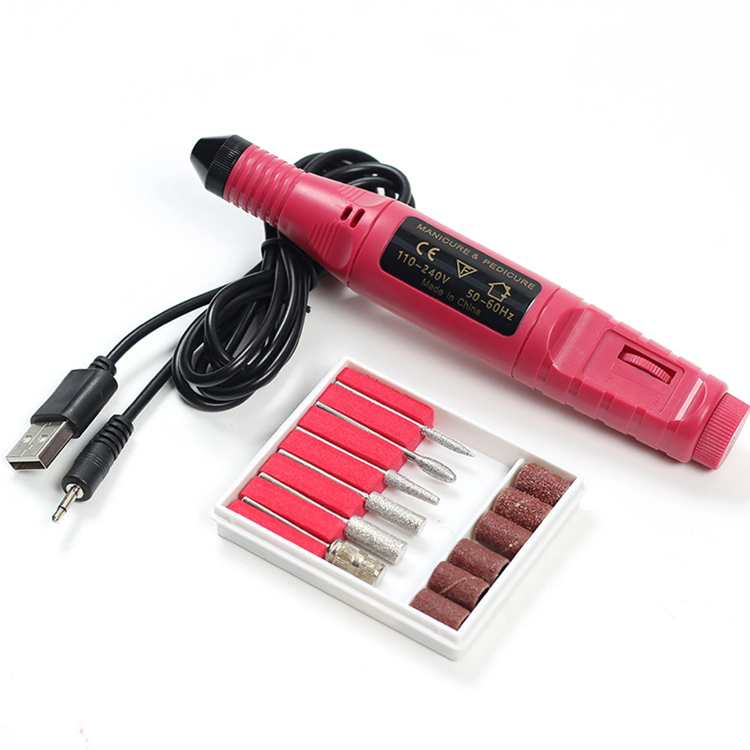 1 Набор Мини USB Электрический Фрезер для ногтей сверлильный станок с 6 шт. сменных