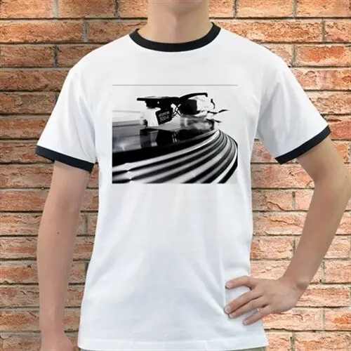 Pro проигрыватель Ретро миксер виниловая запись музыка Dj белый Ringer футболки U4 |