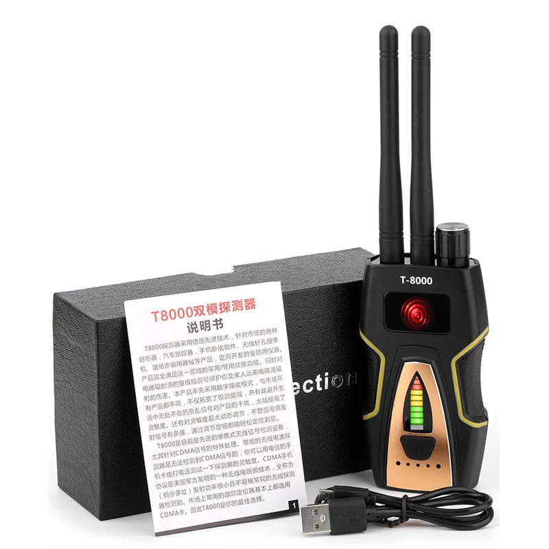 

Proker T8000 Security RF Bug Anti Candid Camera Signal Detector Frequency Scanner GPS Wireless Tracker GSM Detector Micro Wave