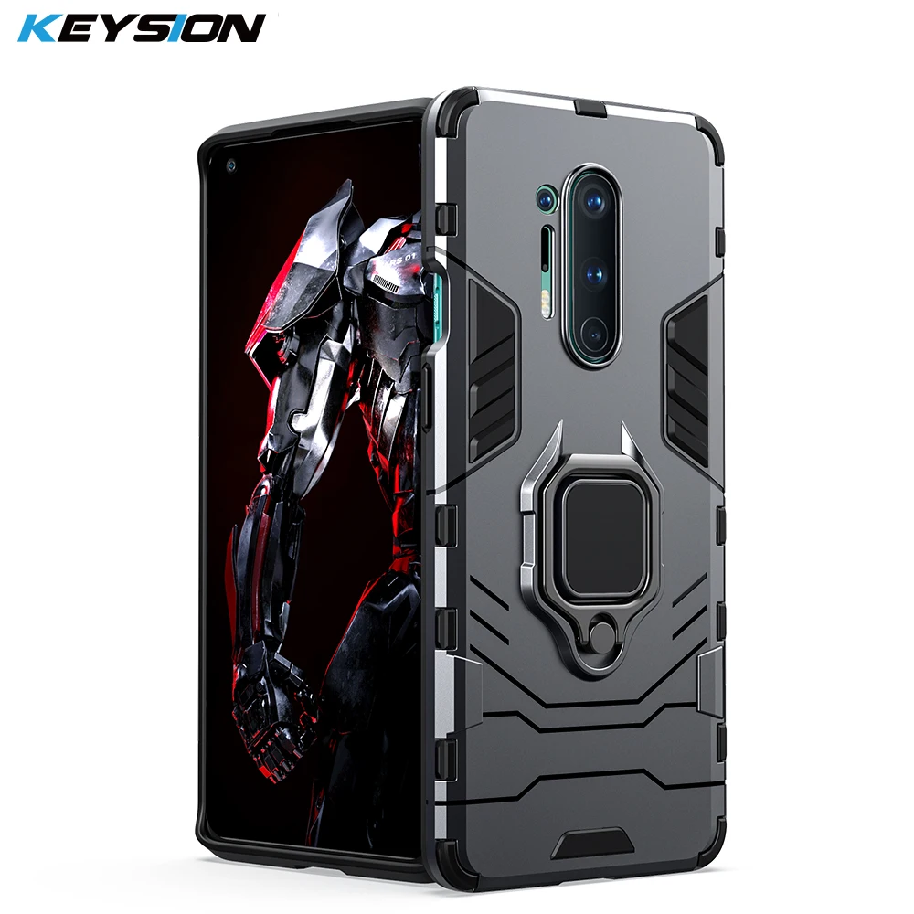 keysion shockproof armor case for oneplus 8 pro stand car ring magnetic back phone cover for oneplus 8 pro 7 pro 6t 7t pro 7t free global shipping
