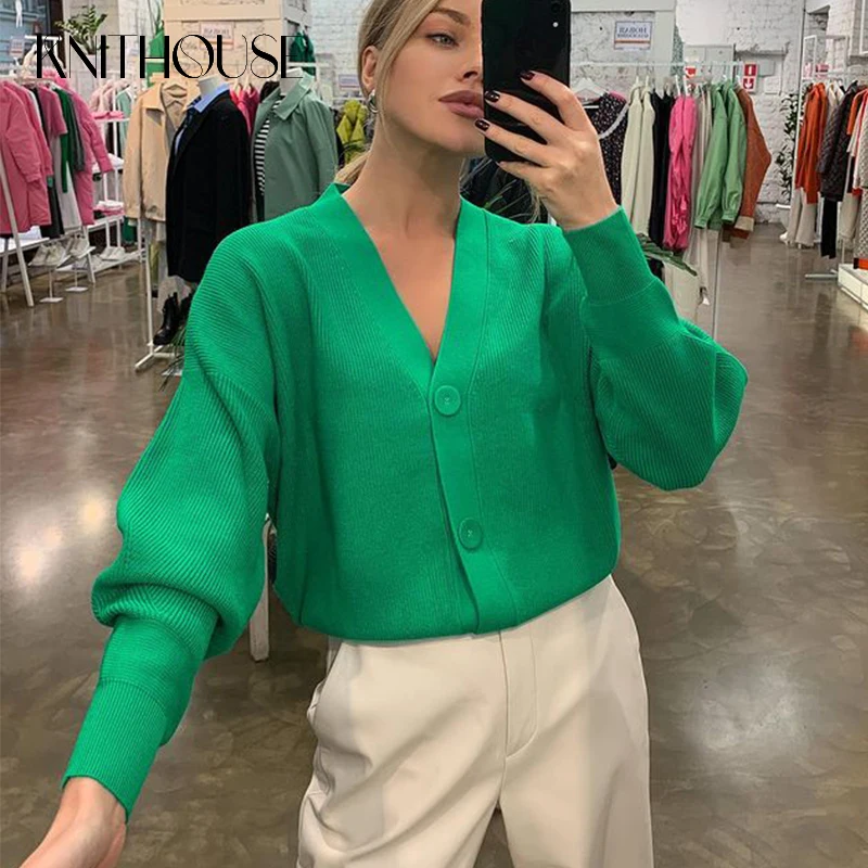 

Вязаный зеленый Укороченный кардиган, вязаный женский зимний однотонный тонкий короткий кардиган на пуговицах, свитер