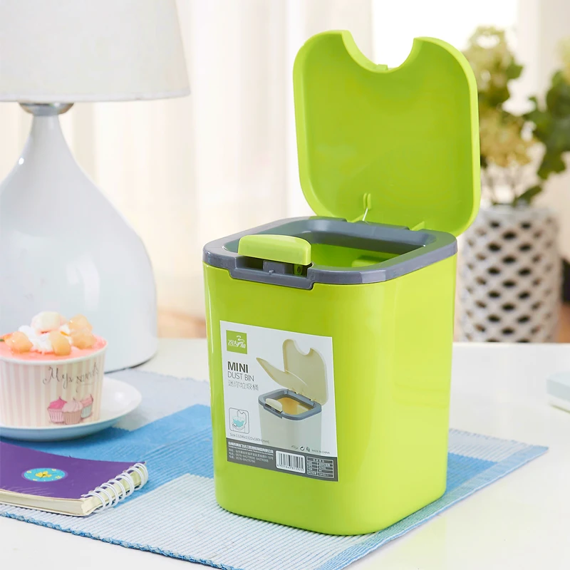 2L мини настольный мусорный бак пуш-ап Тип контейнер для хранения ведро Ванная