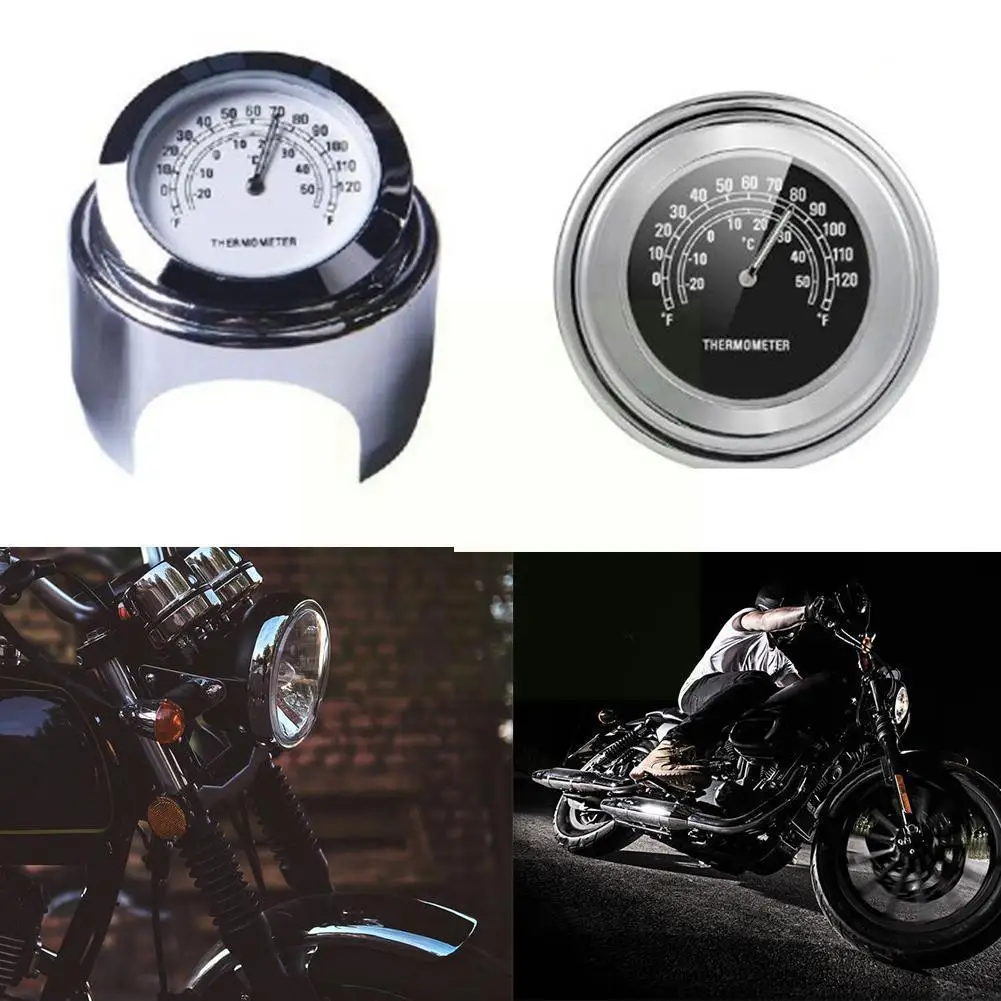 

22-25MM Motorcycle Handlebar Clock Thermometer Moto Gauga Watch Temp Dial Handlebar Mount Accessories Clock Moto Thermomete I3R5