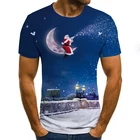 Новые модные мужскиеженские топы, футболка с 3d принтом в рождественском стиле, с забавным котом, с коротким рукавом, с цифровой печатью, размеры 5XL 6XL