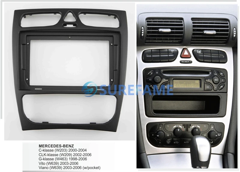 9 дюймовая Автомобильная радиопанель Fascia Для MERCEDES BENZ Viano (W639) Vito 2003 2006 комплект