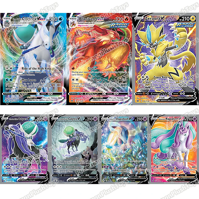 POKEMON 50Pcs Zapdos TCG SWORD &amp SHIELD CHILLING REIGN English Card Calyrex Dynamax VMAX Cards Collection Toys |