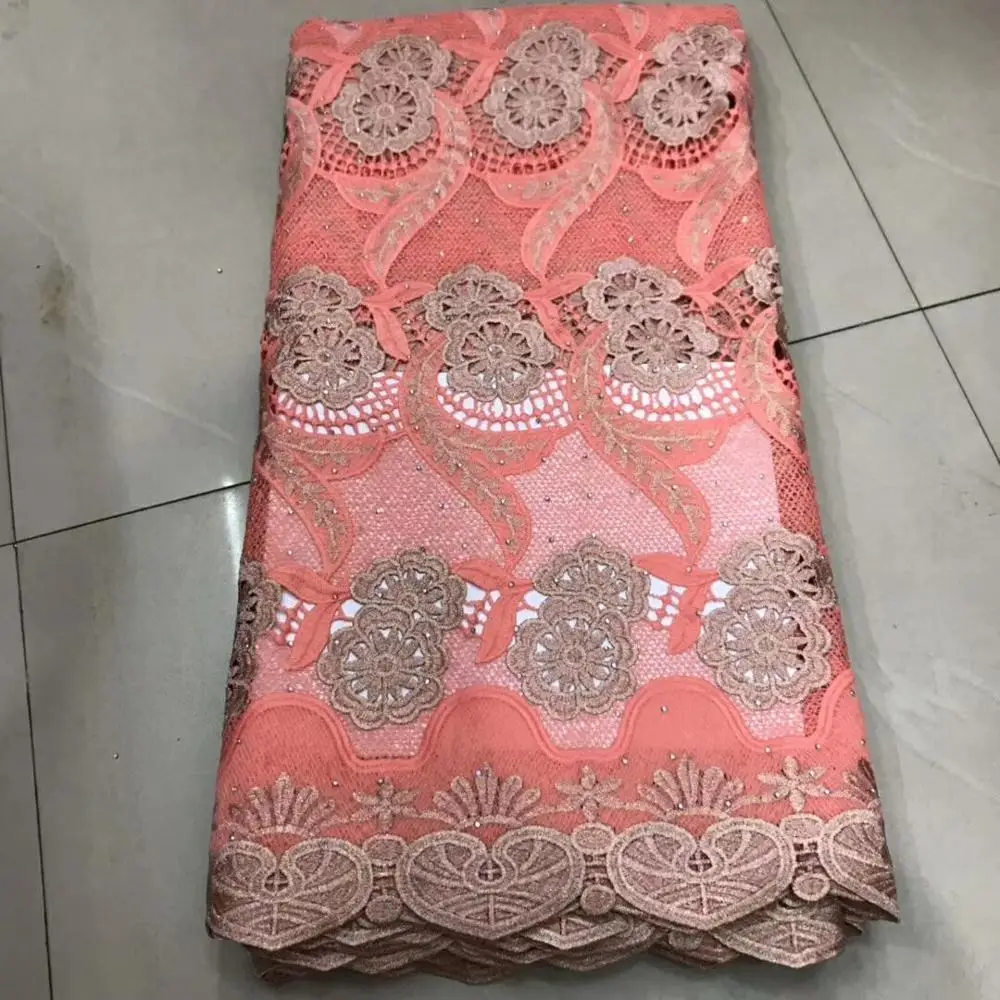 

New Design African Swiss Voile Laces In Switzerland High Quality African Dry Guipure Lace Fabric Nigerian Party DFS52