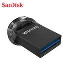 Двойной Флеш-накопитель SanDisk ultra fit CZ430 usb 3,1 256 ГБ 128 ГБ флеш-накопитель 64 Гб оперативной памяти, 32 Гб встроенной памяти, 16 Гб Скорость считывания: до 130 МБс. флэш-накопитель флэш-памяти