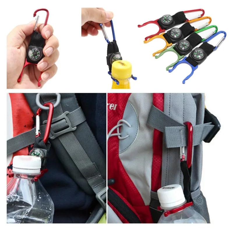 

Разноцветный алюминиевый карабин для бутылки с водой, эргономичный зажим, портативный Тактический Брелок для кемпинга, походов, многофункц...