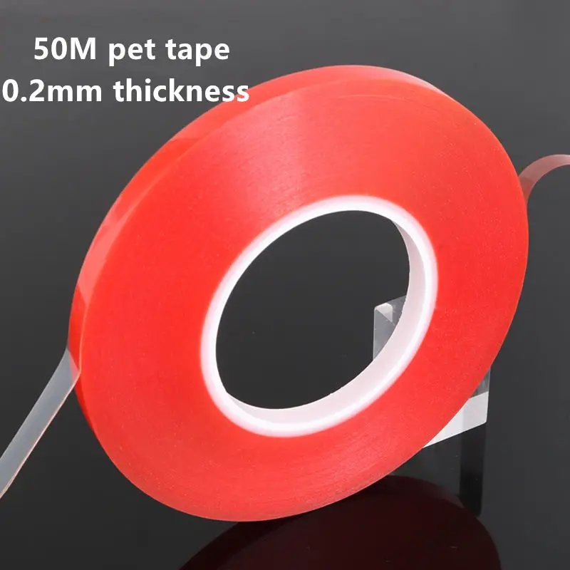 

50 meter/5 meter Strong 0.2mm Thick Acrylic Adhesive Double Sided Tape for phone Tablet Display Lens LCD Screen