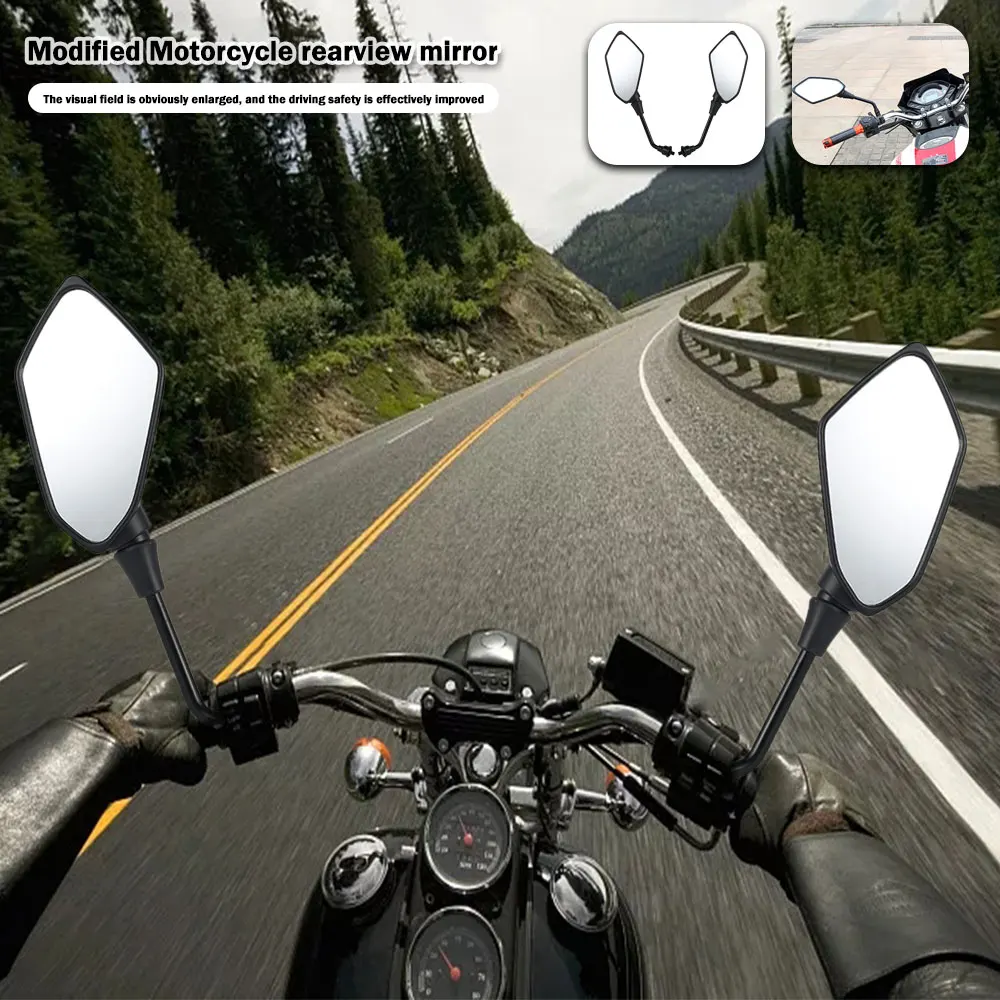 2Pcs/Pair Motorcycle Rearview Mirror Code with mirror Scooter E-Bike Rear View Mirrors Back Side Convex | Автомобили и мотоциклы