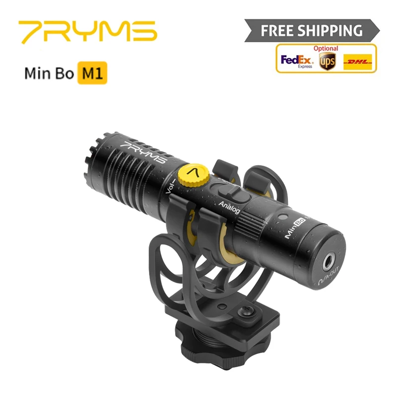 

7RYMS MinBo M1 Mini Cardioid Digital/Analog Shotgun Microphone for DSLR Camera/Smartphone Video Recording Volgging TRS/USB C