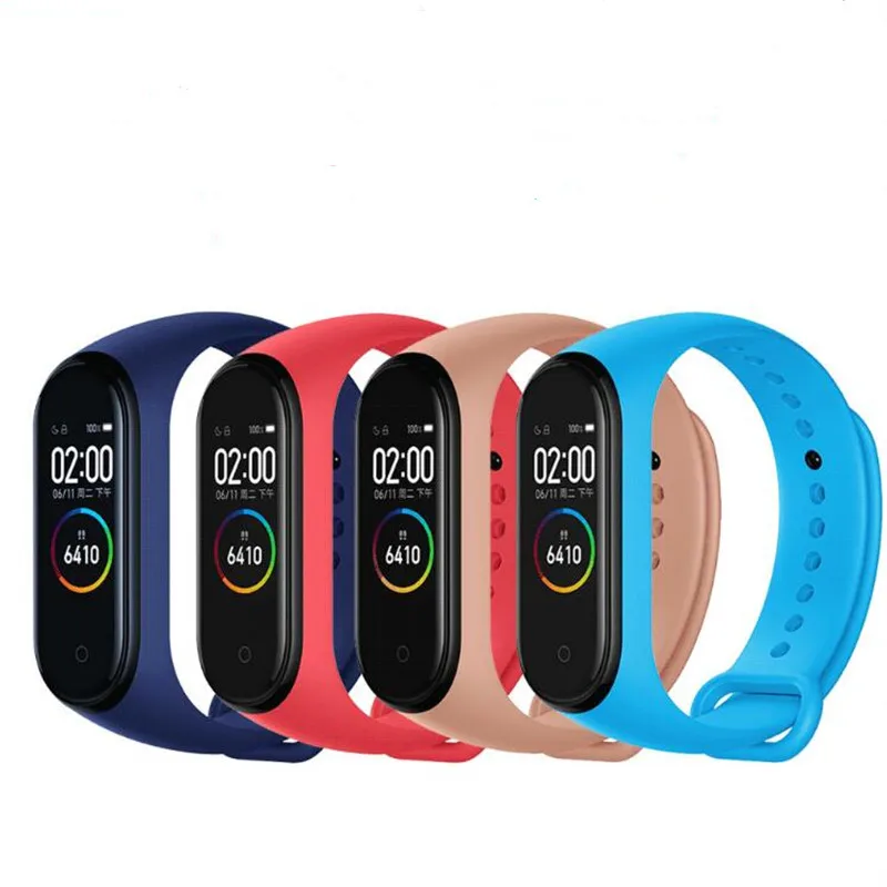 Ремешок силиконовый для Xiaomi Mi Band 3 4 сменный спортивный браслет наручных часов