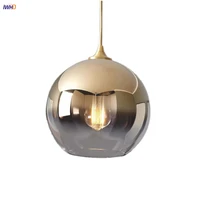 plated glass ball led pendant lights modern nordic hanglamp for bedroom dining living room vintage decor e27 luminaire suspendu