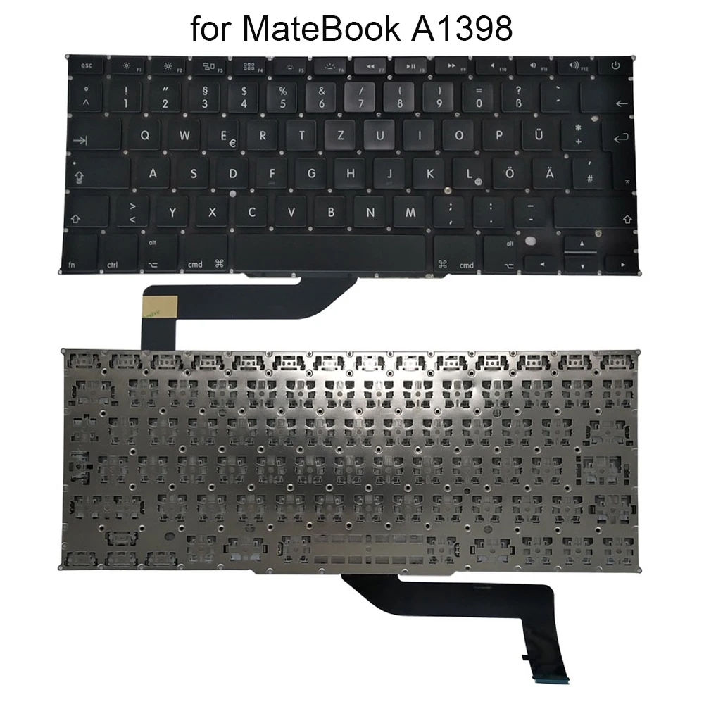 

German backlit keyboard for Macbook Pro Retina 15.4 inch A1398 Laptop MC975 MC294 mid 2012-2015 GE GR Euro replacement keyboards