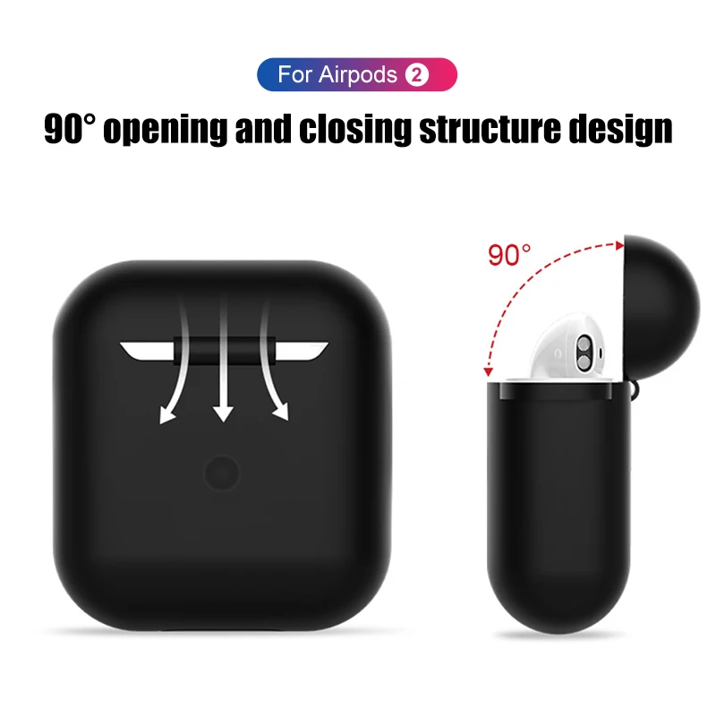 Силиконовый чехол для Apple Airpods2 мягкий ударопрочный AirPods 2 Air Pods2 утолщенный