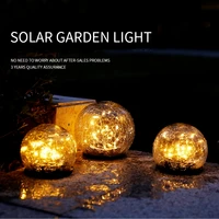 solar light led glass ball lamp decoration for outdoor garden fairy decoration light waterproof ground yard lawn buried lighting