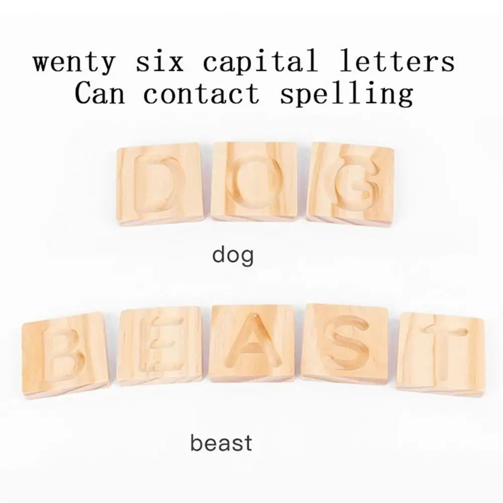 

Wooden Grooved Double-sided Alphabet Studying Children Early Educational Toys
