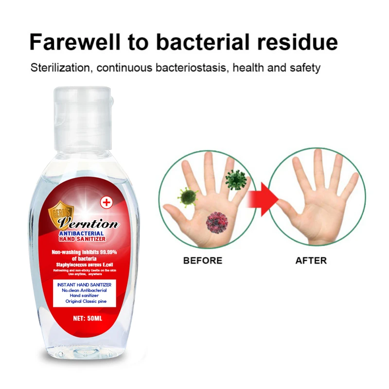 Portable Hand Sanitizer Gel Alcohol Disinfection Disposable Anti-Bacteria Moisturizing Quick-Dry Liquid Soap |
