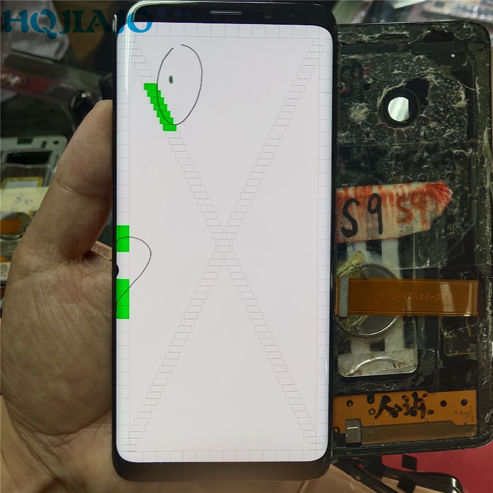 Два битых пикселя оригинальный для Samsung Galaxy S9 + G965F G965W сенсорный экран дигитайзер